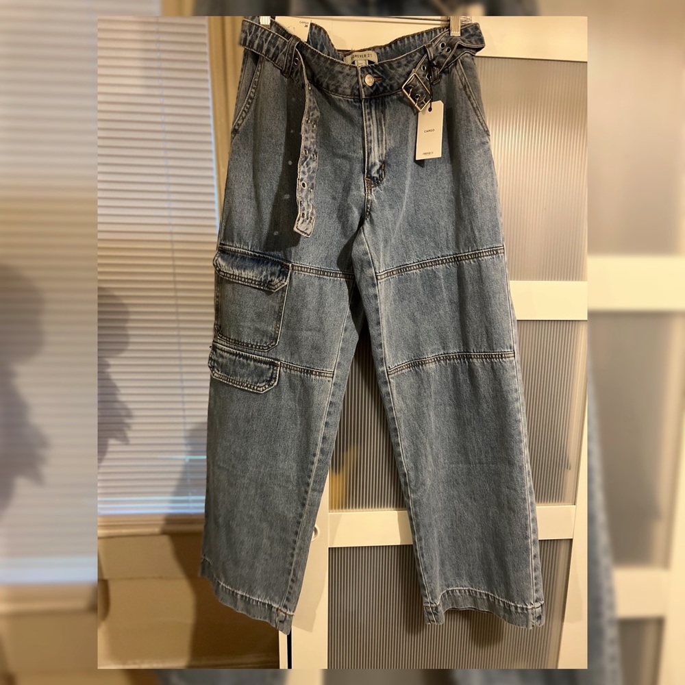 F21 Denim Cargo Pants